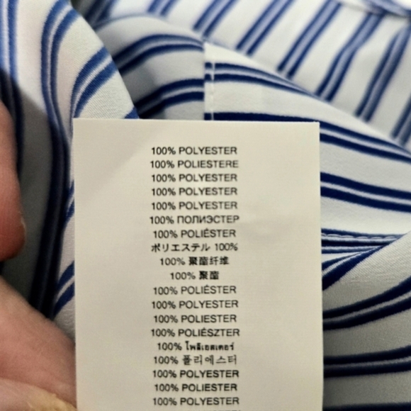 Michael Kors stripe, zip front top/shirt.  Blue and white. Size small. - Picture 16 of 16
